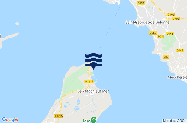 Le Verdon-sur-Mer, Franceの潮見表地図