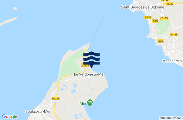 Le Verdon, Franceの潮見表地図