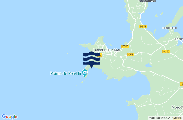 Le Veryac'h, Franceの潮見表地図