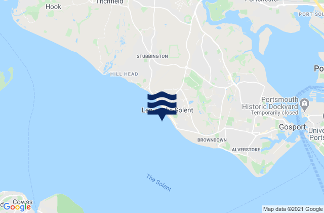 Lee-on-the-Solent, United Kingdomの潮見表地図