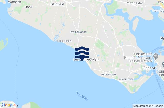 Lee-on-the-Solent, United Kingdomの潮見表地図