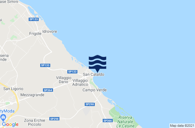 Leece, Italyの潮見表地図