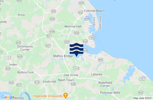 Leedstown, Rappahannock River, United Statesの潮見表地図