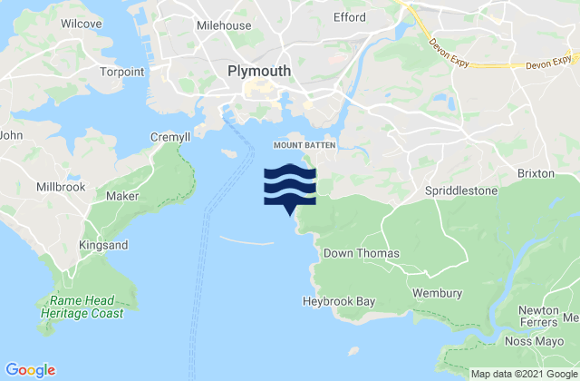 Leekbed Bay, United Kingdomの潮見表地図