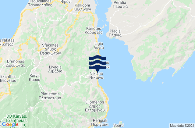 Lefkada, Greeceの潮見表地図