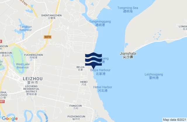 Leicheng, Chinaの潮見表地図