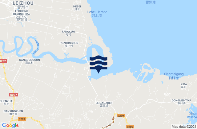 Leigao, Chinaの潮見表地図