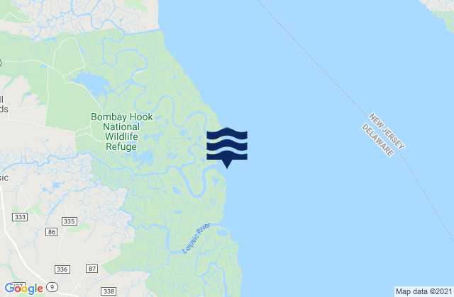 Leipsic River entrance, United Statesの潮見表地図