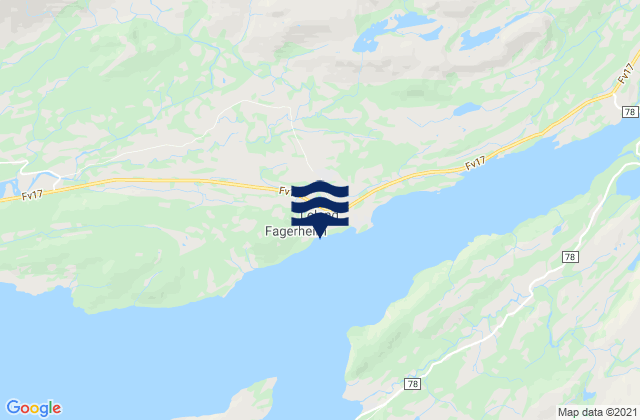 Leirfjord, Norwayの潮見表地図