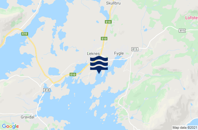 Leknes, Norwayの潮見表地図