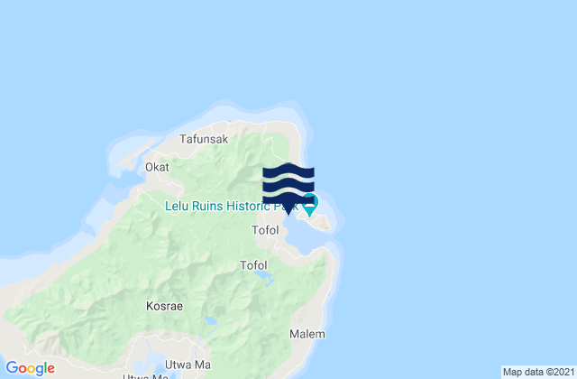 Lele Harbor Kusaie Island, Micronesiaの潮見表地図