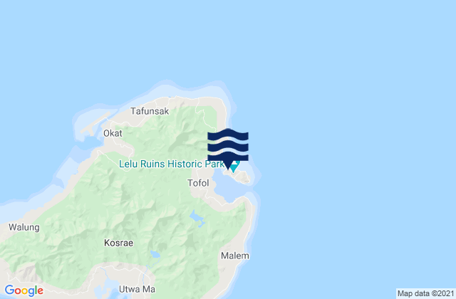 Lelu, Micronesiaの潮見表地図