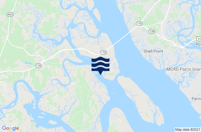 Lemon Island South Chechessee River, United Statesの潮見表地図