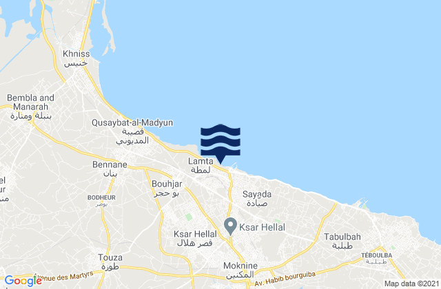 Lemta, Tunisiaの潮見表地図
