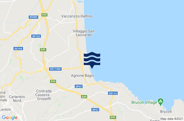 Lentini, Italyの潮見表地図