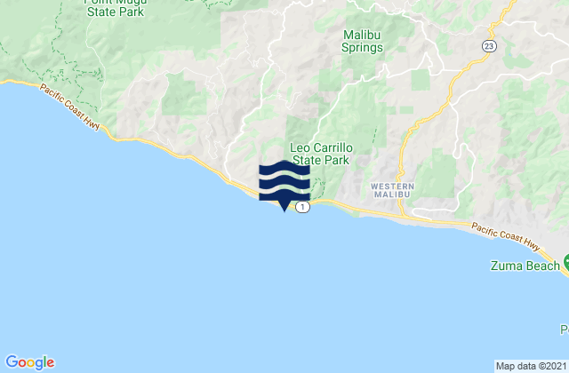 Leo Carillo State Beach, United Statesの潮見表地図