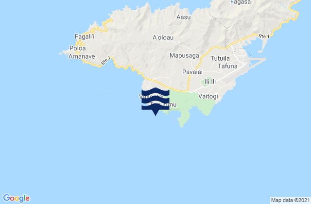 Leone, American Samoaの潮見表地図