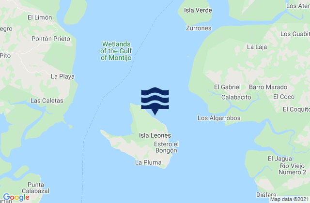 Leones Arriba, Panamaの潮見表地図