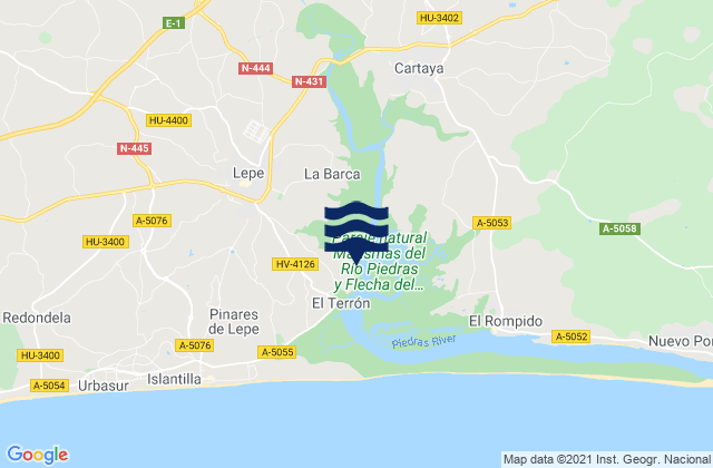 Lepe, Spainの潮見表地図