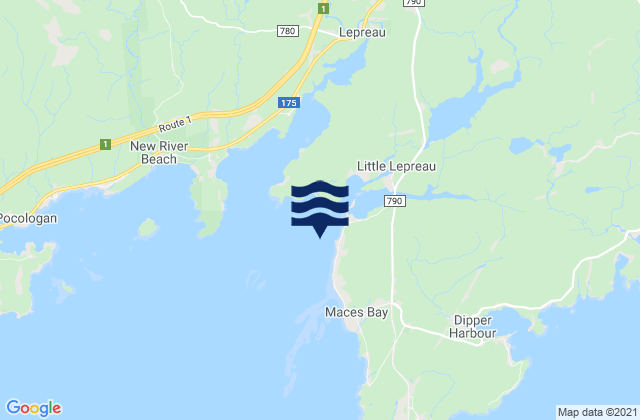 Lepreau Harbour, Canadaの潮見表地図