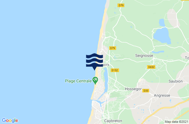 Les Culs Nus, Franceの潮見表地図