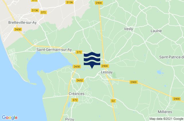 Lessay, Franceの潮見表地図