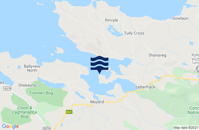 Letterfrack, Irelandの潮見表地図