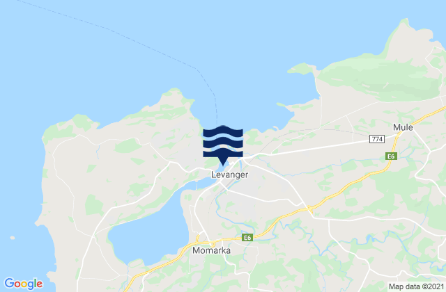 Levanger, Norwayの潮見表地図