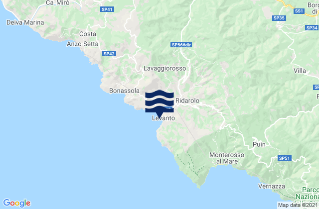 Levanto, Italyの潮見表地図