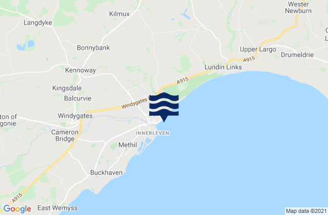 Leven Beach, United Kingdomの潮見表地図