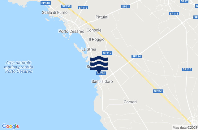 Leverano, Italyの潮見表地図