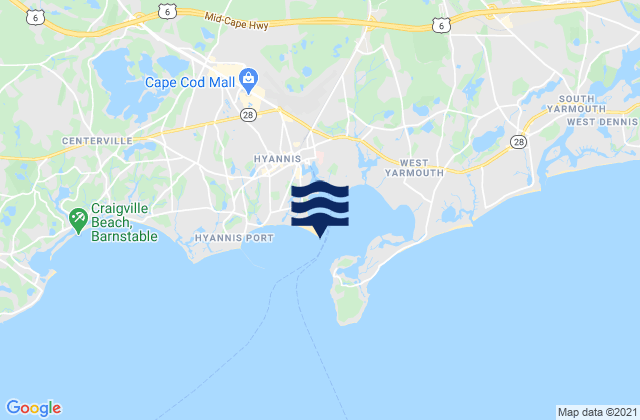 Lewis Bay entrance channel, United Statesの潮見表地図