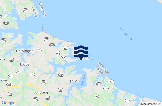 Lewisetta, United Statesの潮見表地図