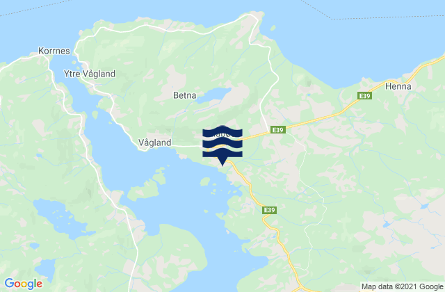 Liabøen, Norwayの潮見表地図