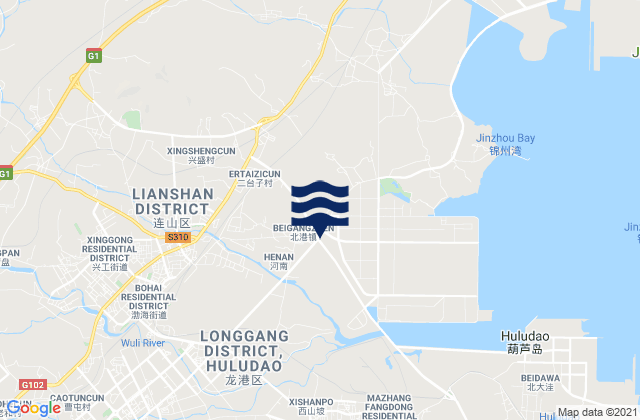 Lianshan, Chinaの潮見表地図