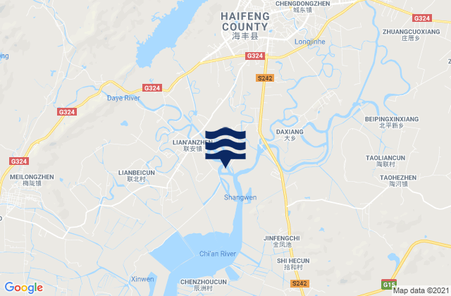 Lian’an, Chinaの潮見表地図