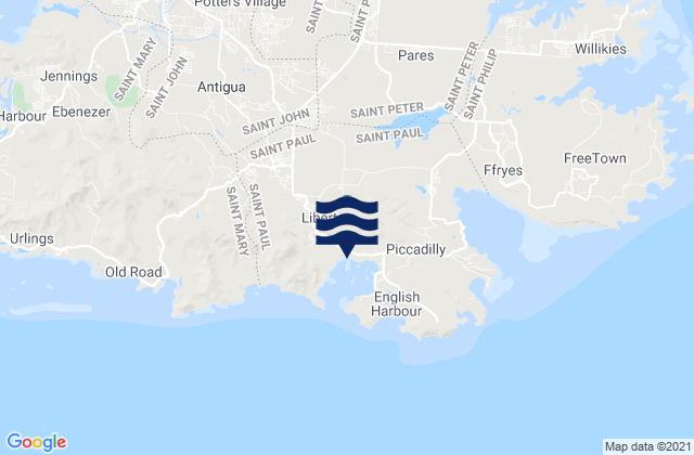 Liberta, Antigua and Barbudaの潮見表地図
