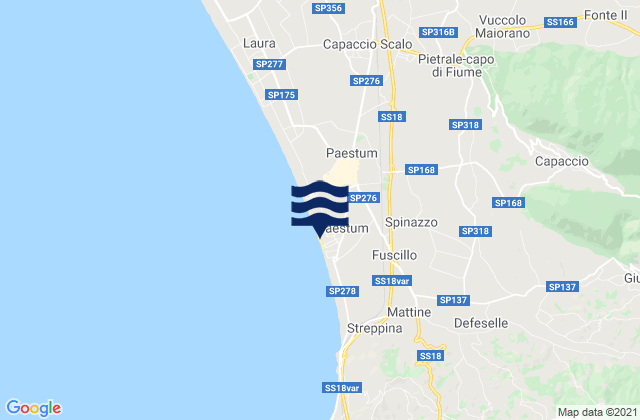 Licinella-Torre di Paestum, Italyの潮見表地図