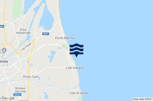 Lido Adriano, Italyの潮見表地図