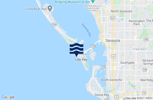 Lido Key, United Statesの潮見表地図