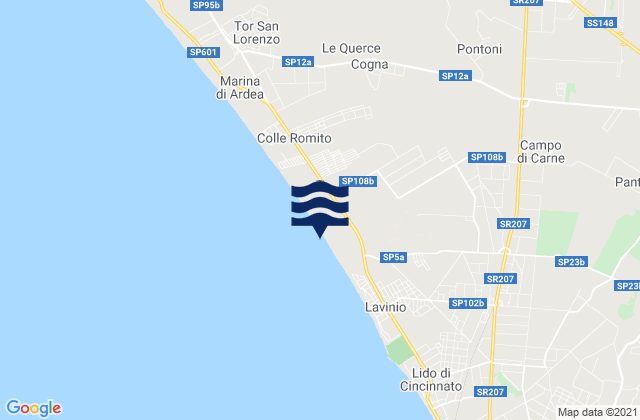 Lido dei Pini, Italyの潮見表地図