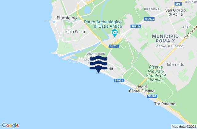 Lido di Ostia, Italyの潮見表地図