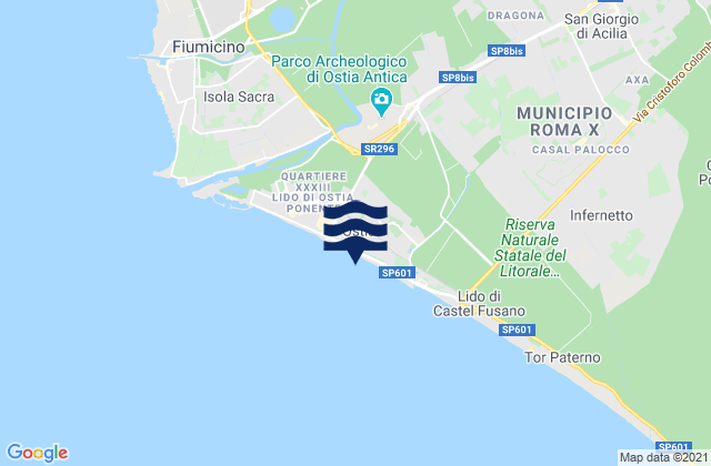 Lido di Roma, Italyの潮見表地図