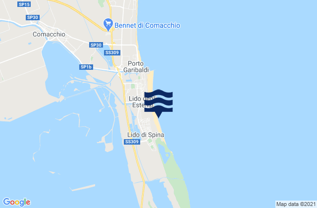 Lido di Spina, Italyの潮見表地図