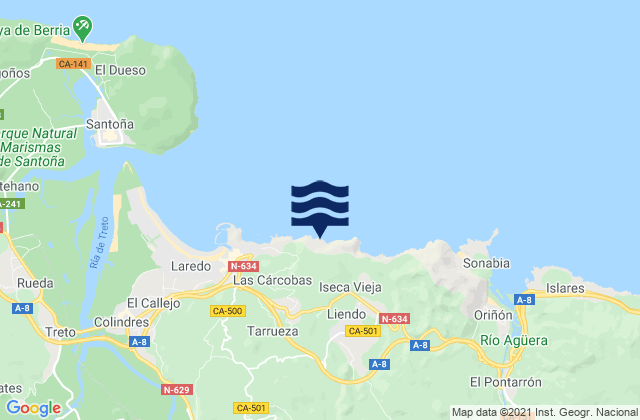 Liendo, Spainの潮見表地図