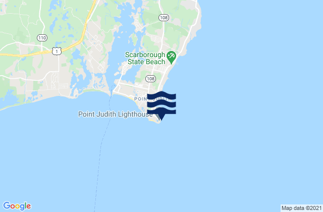 Lighthouse (Point Judith), United Statesの潮見表地図