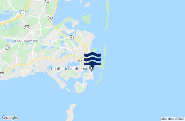 Lighthouse Beach Chatham, United Statesの潮見表地図