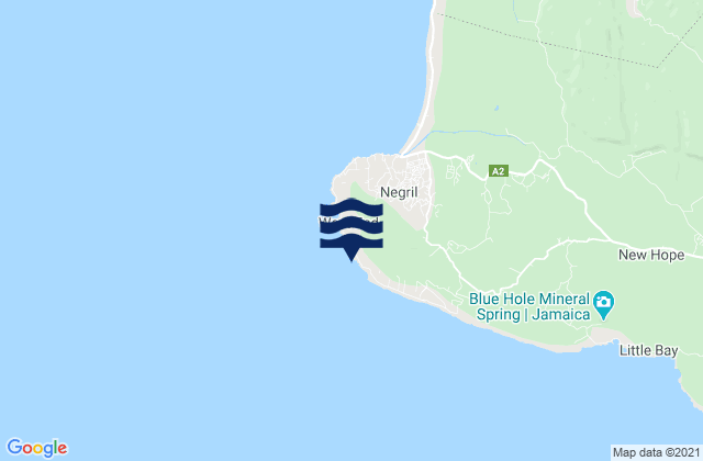 Lighthouse Inn 2, Jamaicaの潮見表地図