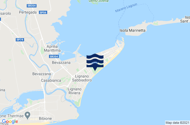 Lignano Sabbiadoro, Italyの潮見表地図