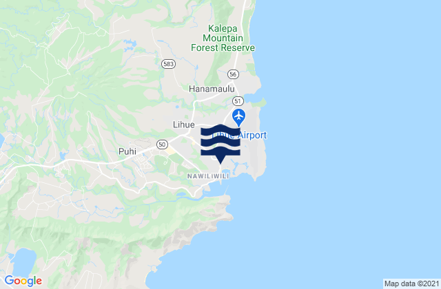 Lihue, United Statesの潮見表地図